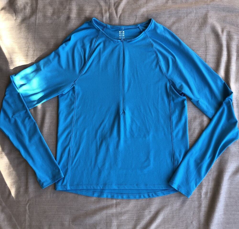 Title Nine Runagade Women’s S Blue 1/4 Zip Pullover Running Hiking Activewear